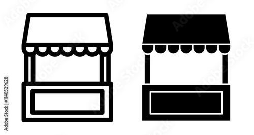 Local stall Icons pack in outlined and flat versions