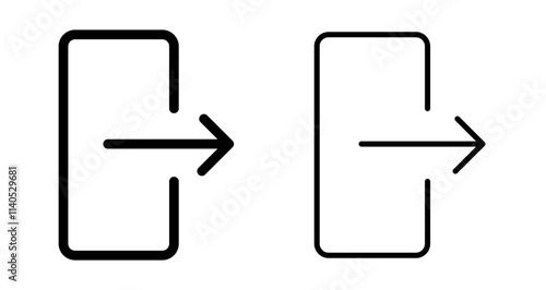 Logout Icons pack in outlined and flat versions