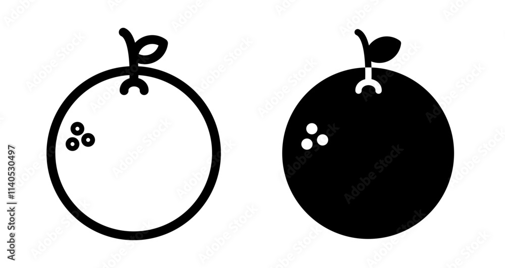 Orange Icons pack in outlined and flat versions Orange Icons pack in outlined and flat versions