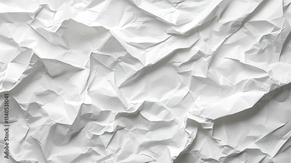 Crumpled White Paper with Creases for Abstract Poster Design Crumpled White Paper with Creases for Abstract Poster Design