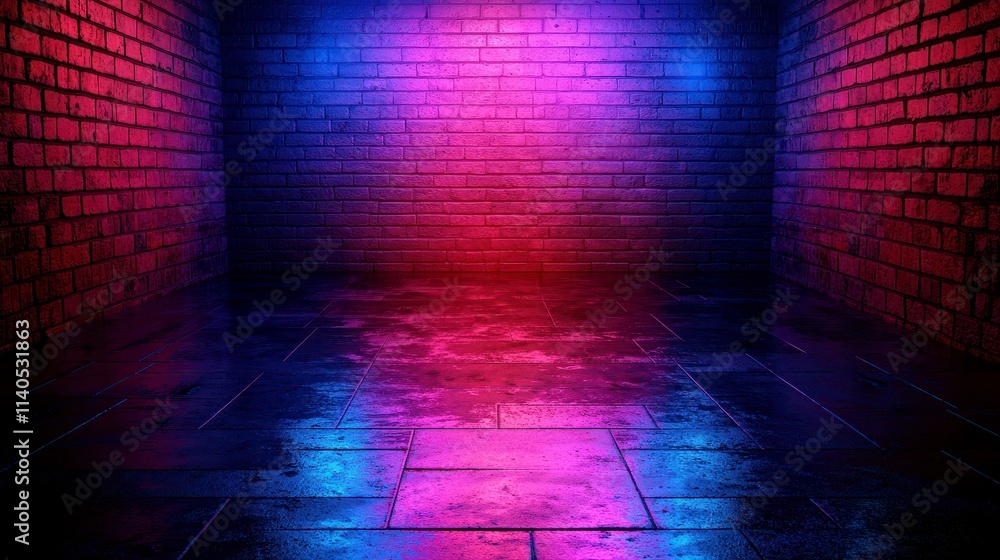 Neon Glowing Brick Room Interior Design Neon Glowing Brick Room Interior Design