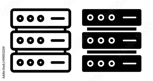 Server Icons pack in outlined and flat versions