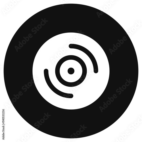 Editable vector music album vinyl icon. Black, transparent white background. Part of a big icon set family. Perfect for web and app interfaces, presentations, infographics, etc