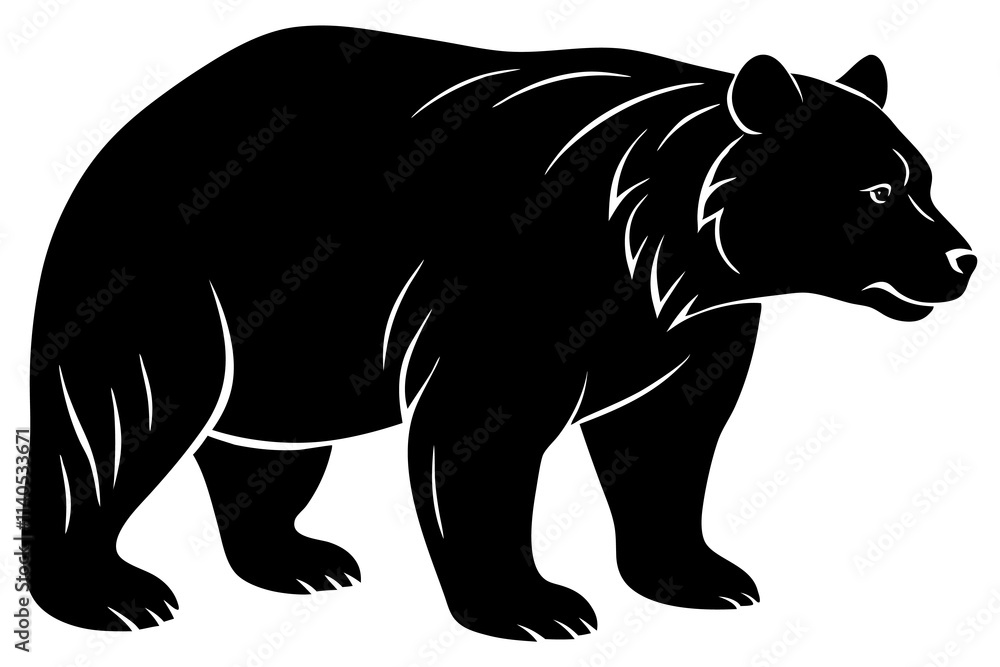 Fototapeta premium Black Bear Silhouette vector illustration