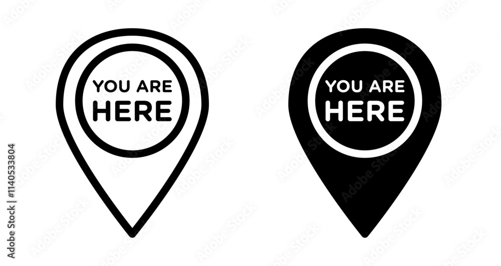 You are here Icons pack in outlined and flat versions You are here Icons pack in outlined and flat versions