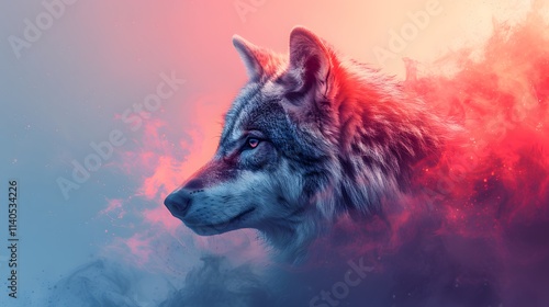Wallpaper Mural Wolf animal abstract wallpaper Torontodigital.ca
