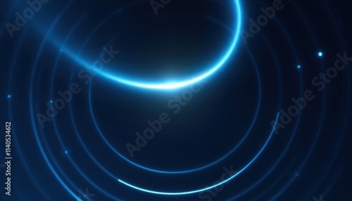 Wallpaper with a dark navy blue background with light forming a circle and white shining