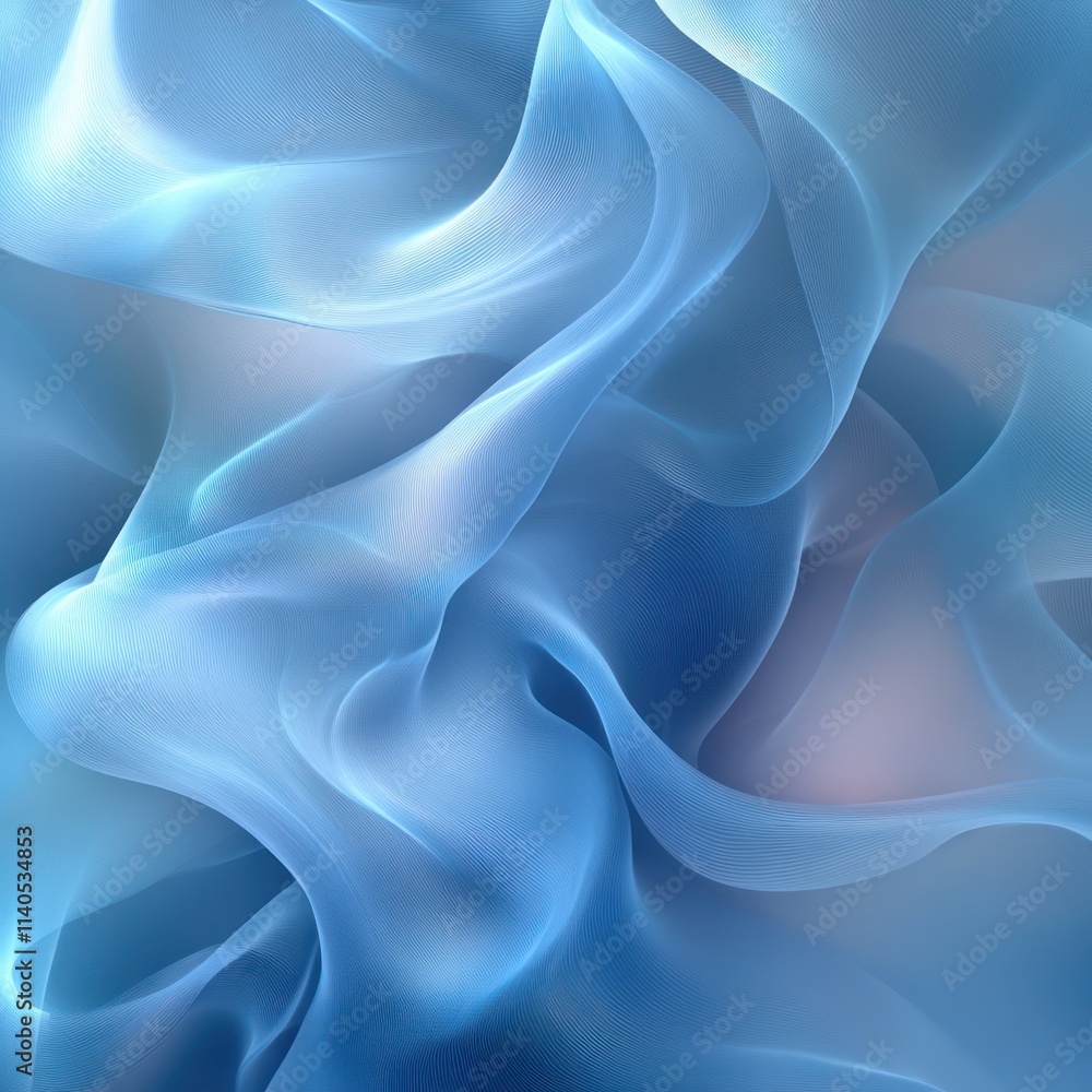 Fototapeta premium Abstract swirling blue smoke or fabric texture.