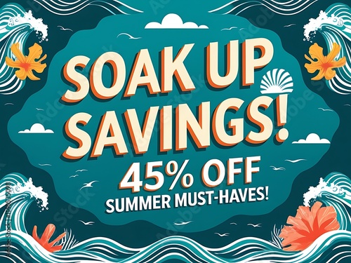 Soak Up Savings Summer Must Have Sale Forty Five Percent Off photo