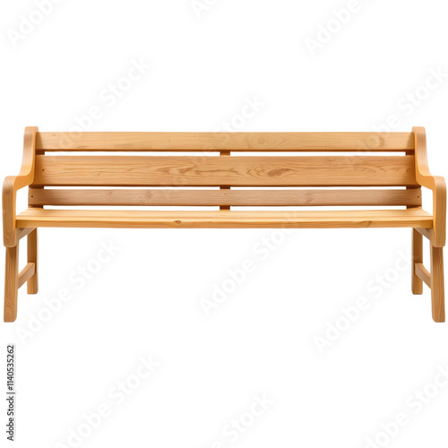 A wooden garden bench. png isolated background. transparent background.