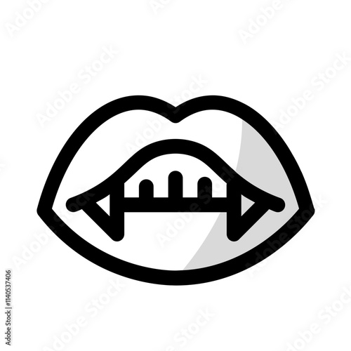 vampire teeth icon with shady style, perfect for user interface projects photo