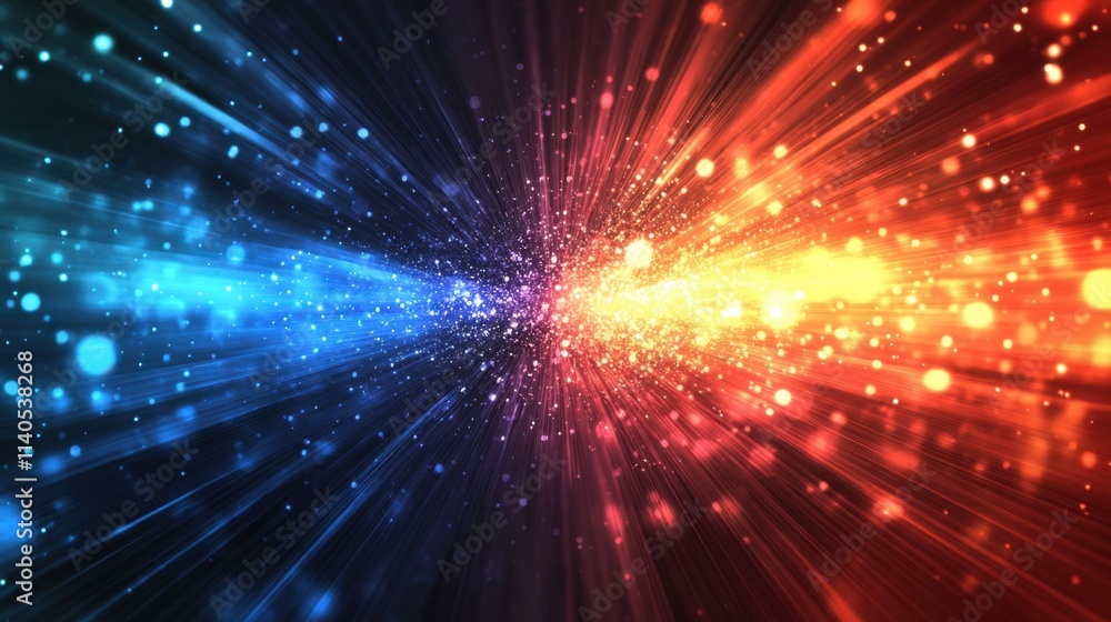 Fototapeta premium The impact of ray effects on modern visual presentations and backgrounds.