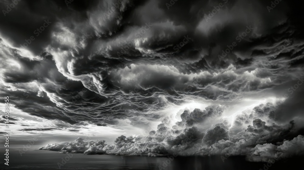 Captivating black and white imagery of a thunderbolt backdrop. Captivating black and white imagery of a thunderbolt backdrop.
