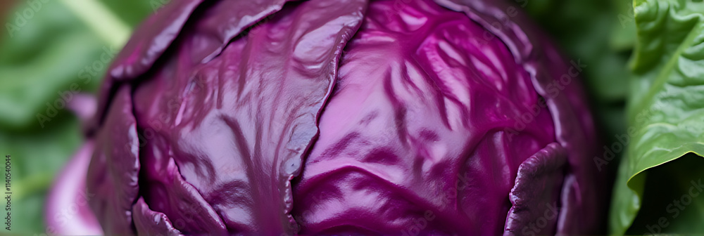 Fototapeta premium Fresh purple cabbage is a natural and healthy option for vegetarians as part of their balanced diet in various dishes daily._00004_
