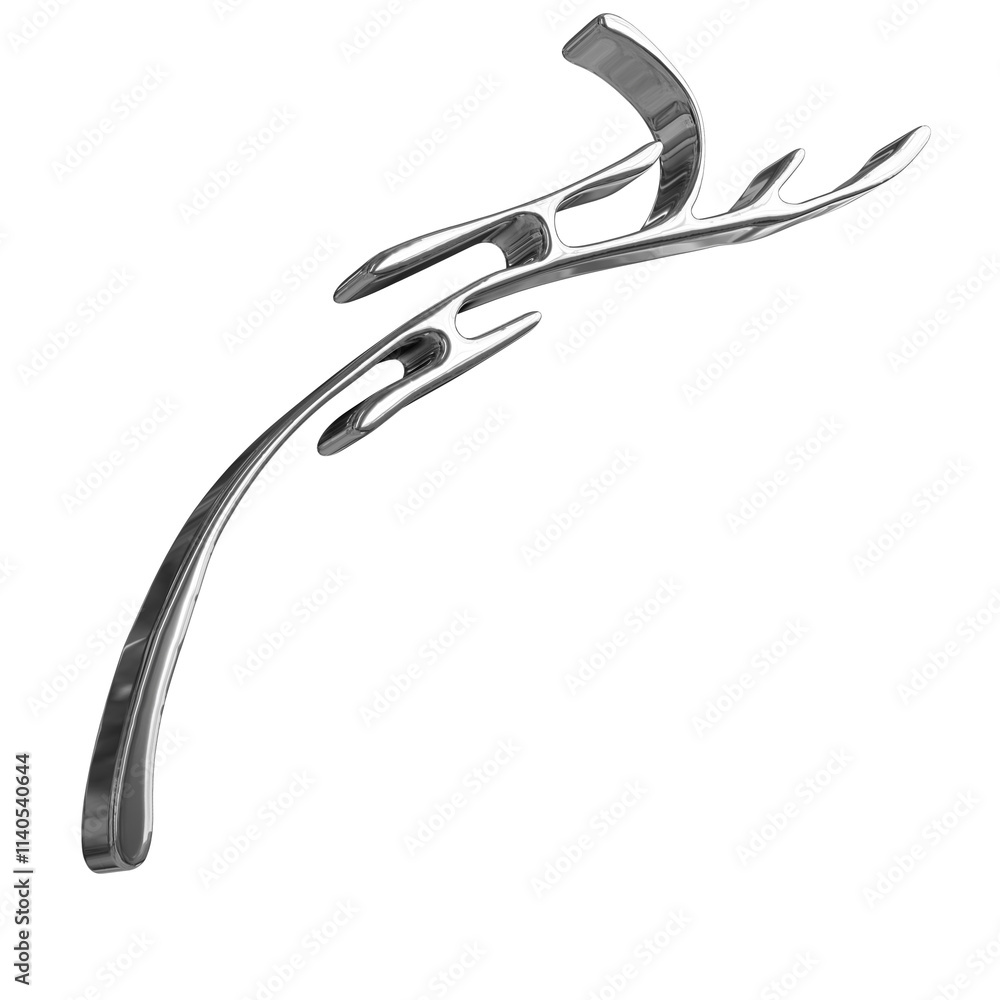 Chrome Tribal Black and White Reflection Chrome Tribal Black and White Reflection