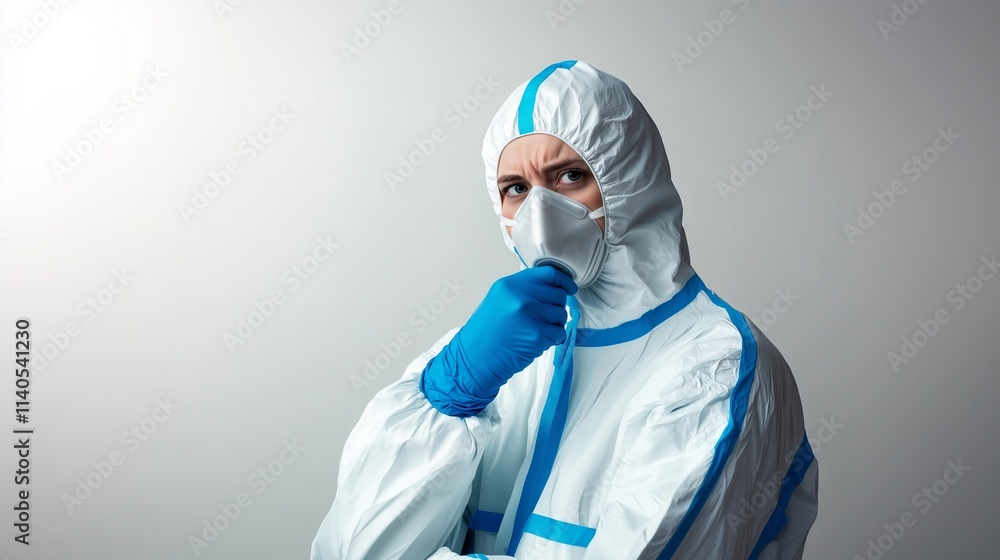 Medical professional wearing protective gear and mask Medical professional wearing protective gear and mask