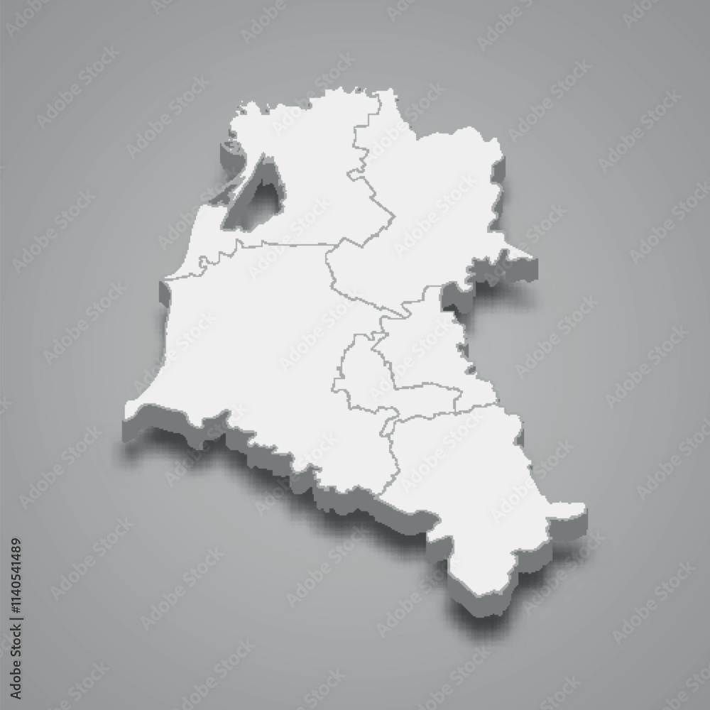 3d isometric map of Fier is a region of Albania 3d isometric map of Fier is a region of Albania