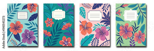 Vector An Enchanting Notebook for Your Seasonal Thoughts. cover, notebook, page, vector, leaf, school, diary, book, journal