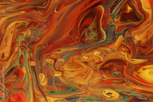 Golden abstract fluid art background