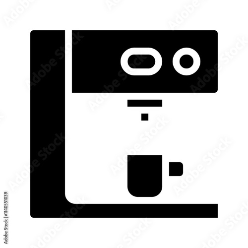 Coffee maker machine icon. Concept of morning routine and caffeine.