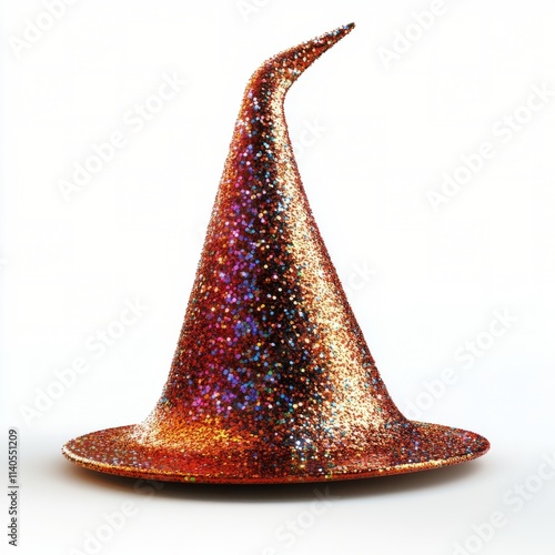 Sparkly party hat with colorful embellishments for celebrations and events