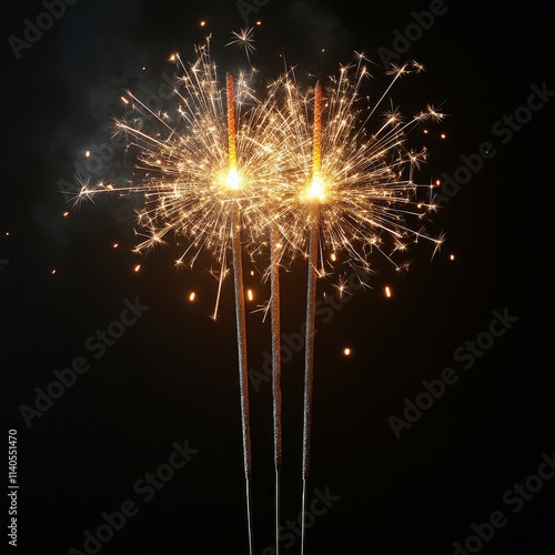 Vibrant fireworks display at night illuminating the sky over a celebratory event