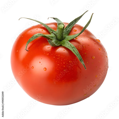 Close-Up of Fresh Red Tomato isolated on transparent background cutout, Png, Cutout
