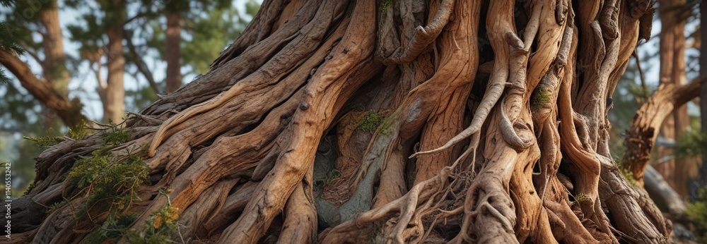 Pine tree trunk gnarled and twisted with age and weathering , forest, weathering, gnarled Pine tree trunk gnarled and twisted with age and weathering , forest, weathering, gnarled