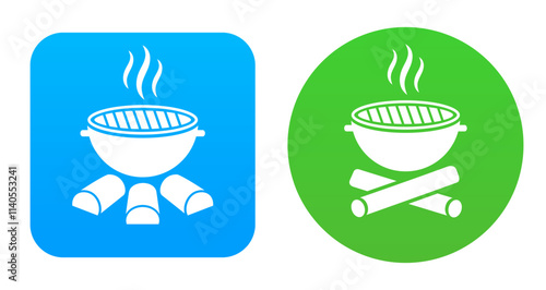 Fire place for picnic vector icon