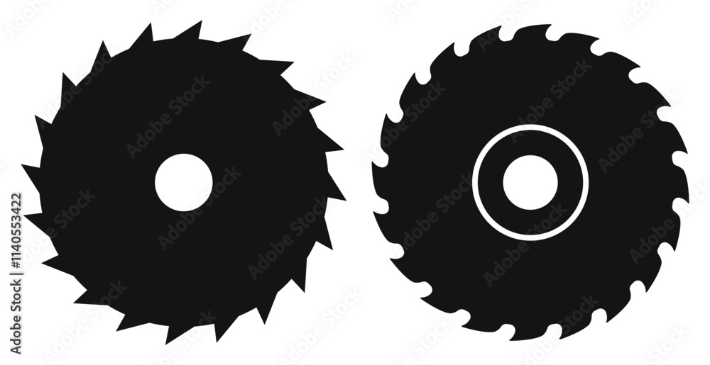 Circular saw blade vector ison set