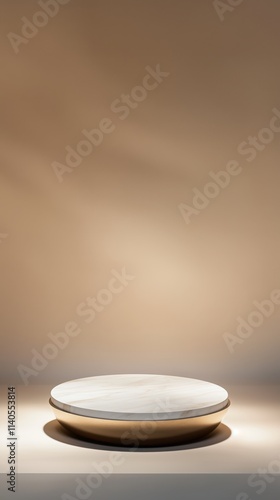 Elegant Round Marble Table with Soft Background for Modern Decor