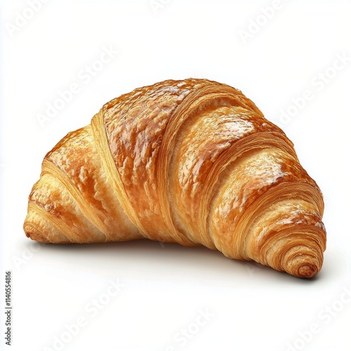 Freshly baked croissants on a plate with basil leaves in a cozy kitchen setting
