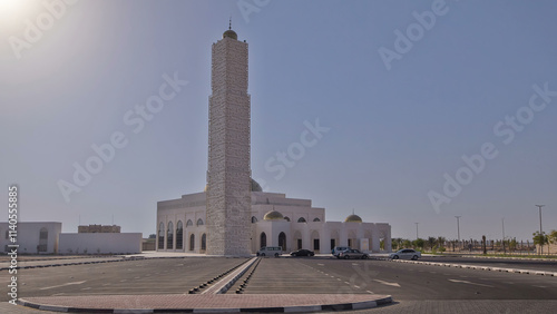 White mosque in Ajman timelapse hyperlapse, United Arab Emirates photo