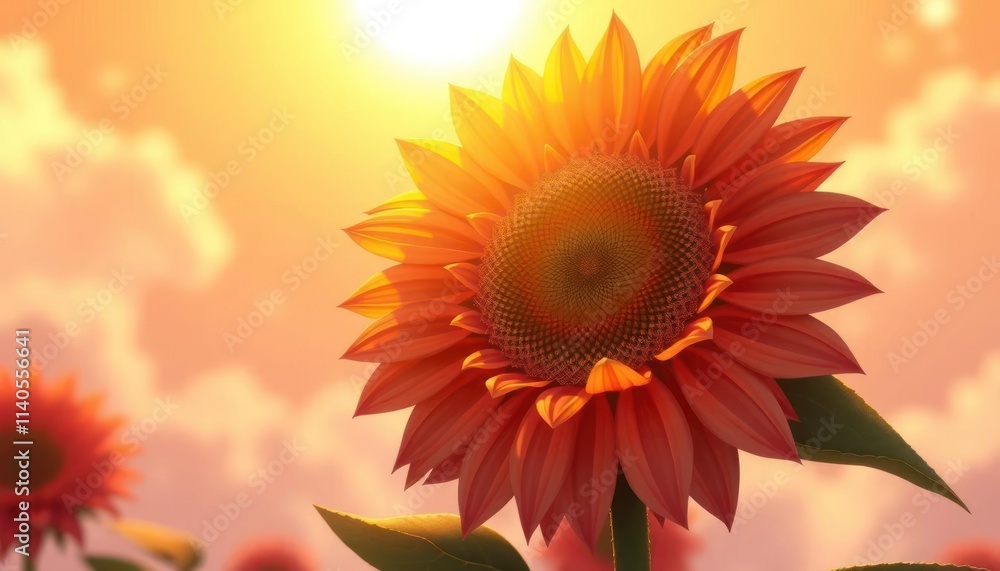 Obraz premium A vibrant sunflower basking in sunlight against a dreamy background.