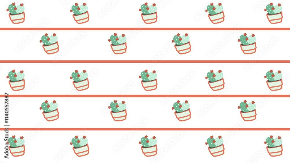 animated cactus pattern, for a thematic background. cheerful colors animated cactus pattern, for a thematic background. cheerful colors
