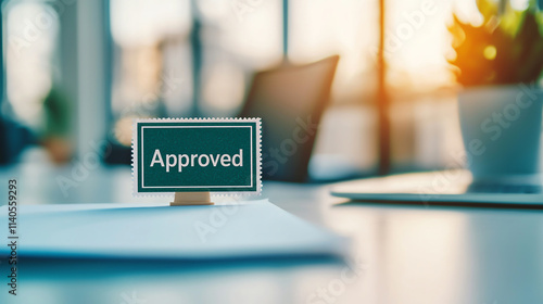 Wallpaper Mural Approved document on desk with plant and laptop in background Torontodigital.ca