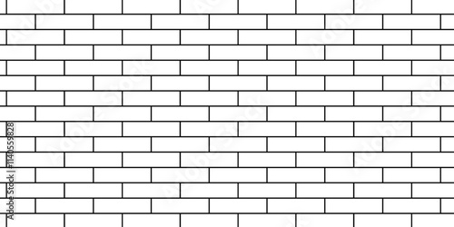 Empty masonry pavement floor and wall limestone brickwork concrete texture. Urban white, black line cement rough row wallpaper abstract background.	