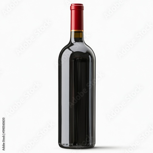 Premium red wine bottle with elegant design showcased against a neutral backg...