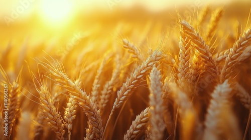 Woman enjoying a sunset view over a golden wheat field during the evening