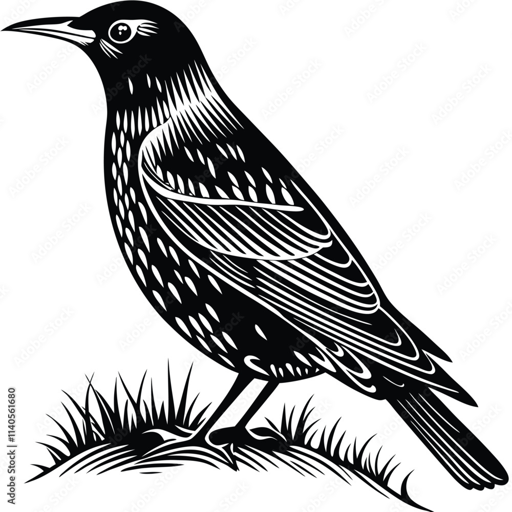 Obraz premium Martin vector silhouette, isolated white background