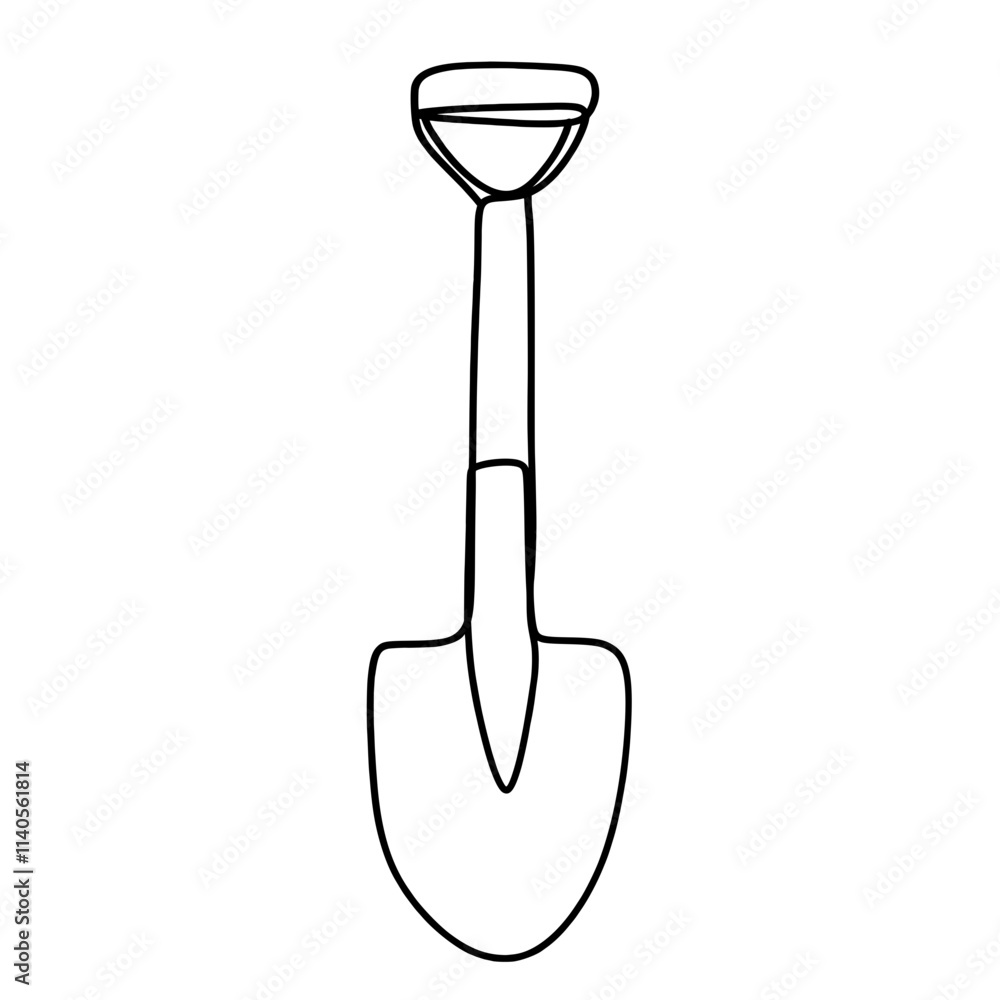 Shovel one line art drawing Shovel one line art drawing