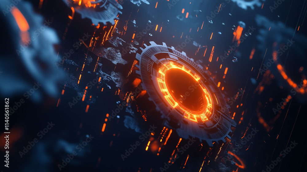 Abstract Sci Fi Glowing Portal. Futuristic Technology Concept. Abstract Sci Fi Glowing Portal. Futuristic Technology Concept.