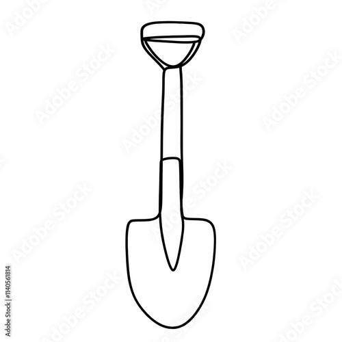 Shovel one line art drawing
