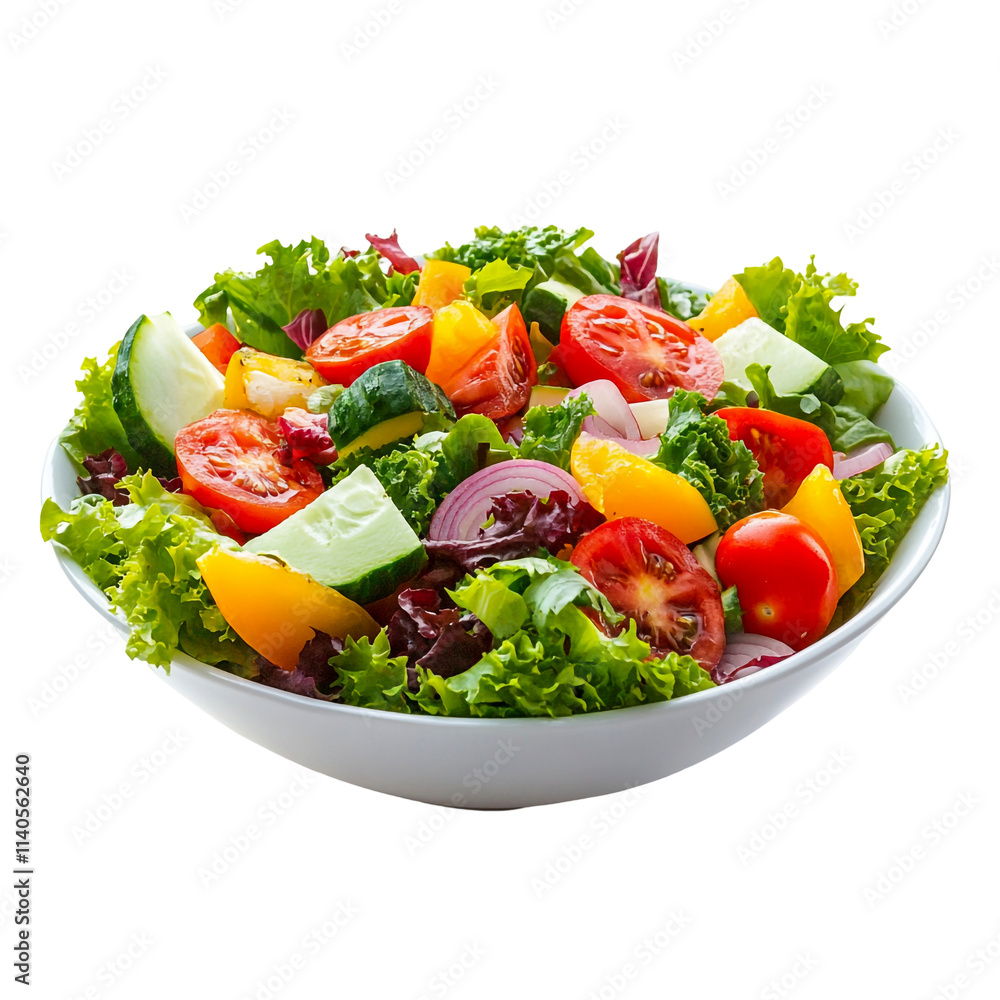 Salad Bowl with Assorted Vegetables and Dressing Salad Bowl with Assorted Vegetables and Dressing