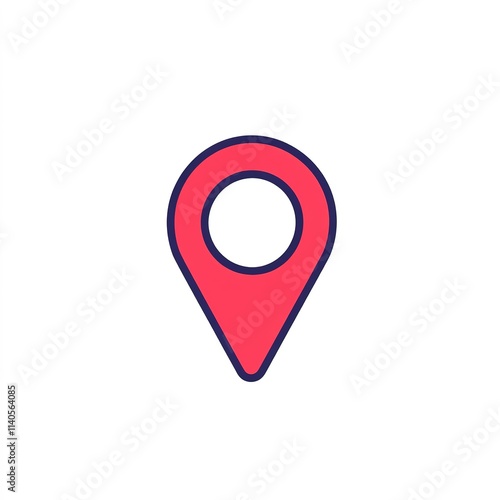 Free Download Red dot with a blue outline is on a white background - GFXLoad