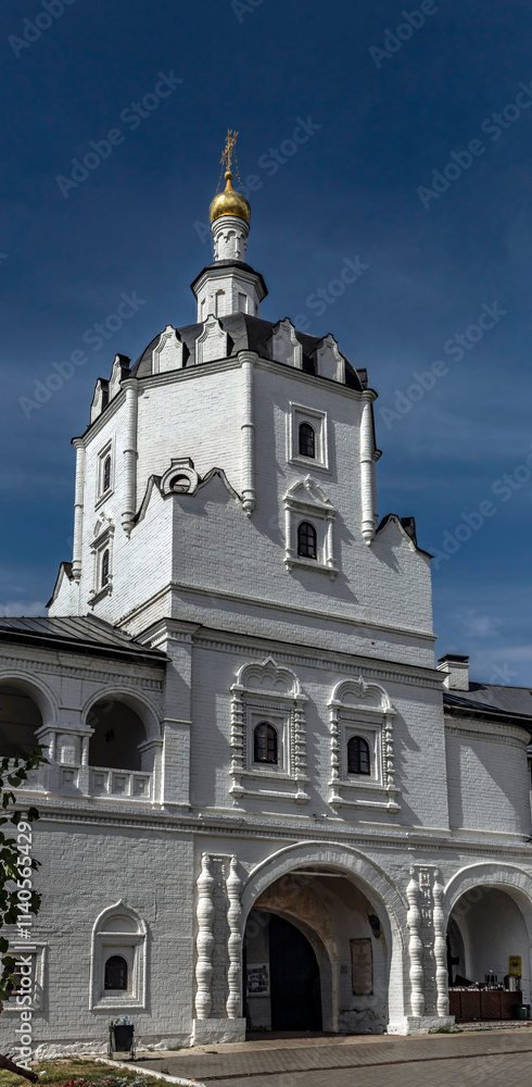 Fototapeta premium Entrance gate and Ascension Christi church. Island-city Sviyazhsk, Russia 