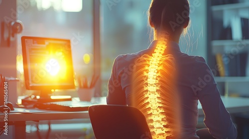 Pay attention to the health of the lumbar spine of office workers photo