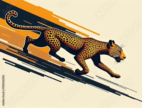 Running Cheetah Abstract Art photo