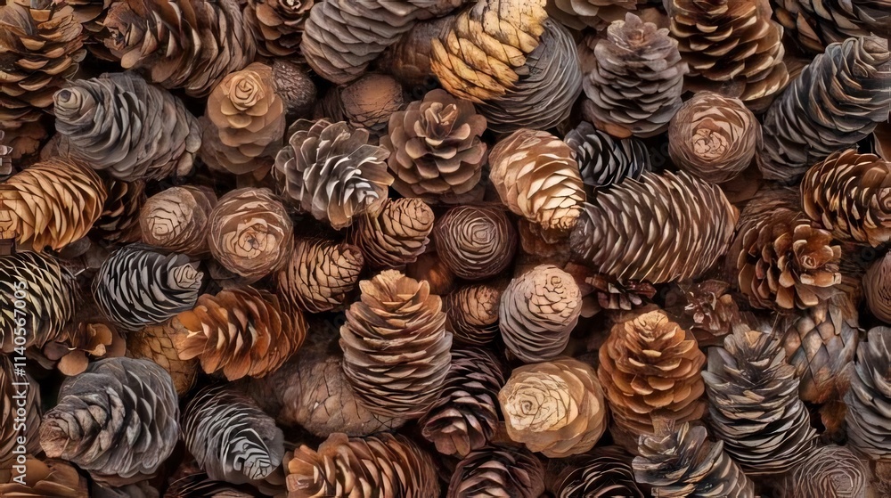 Close-up of various brown pine cones. Close-up of various brown pine cones.