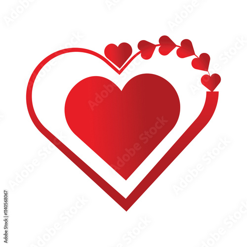 red heart frame vector